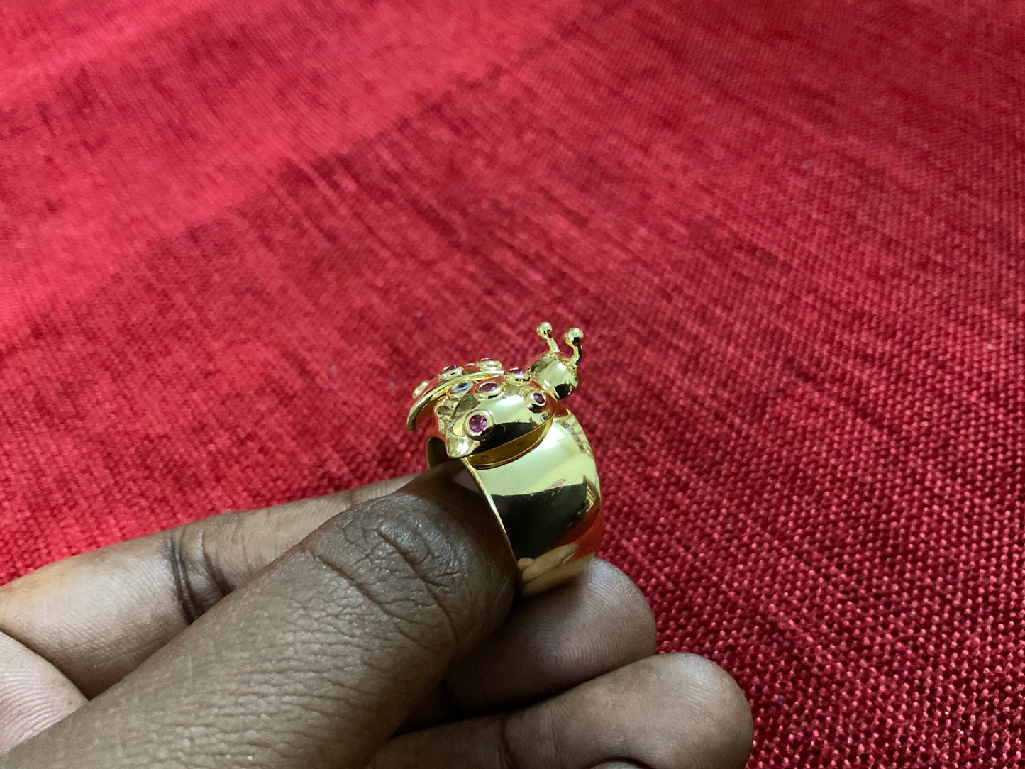 Lucky Ladybug Charm Ring