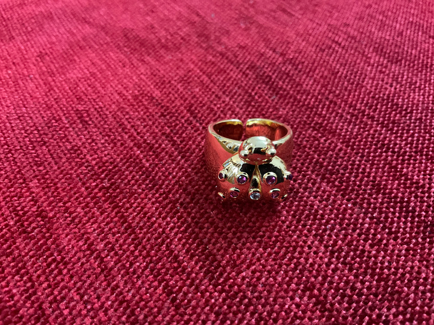 Lucky Ladybug Charm Ring