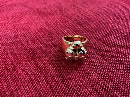 Lucky Ladybug Charm Ring