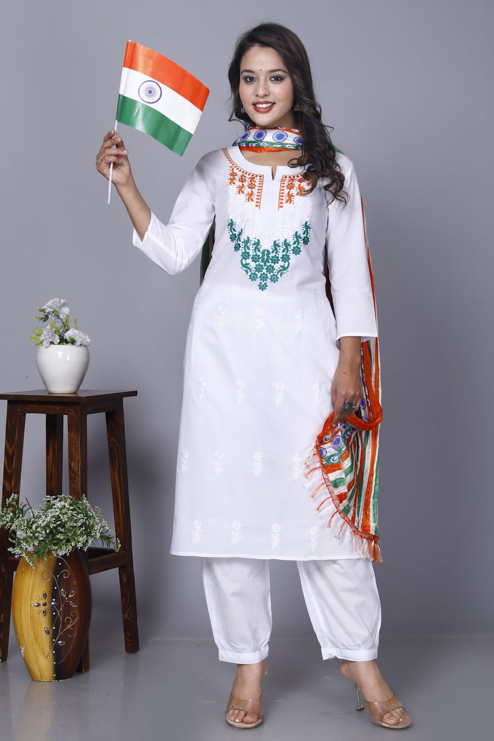 Republic day White 3pcs set