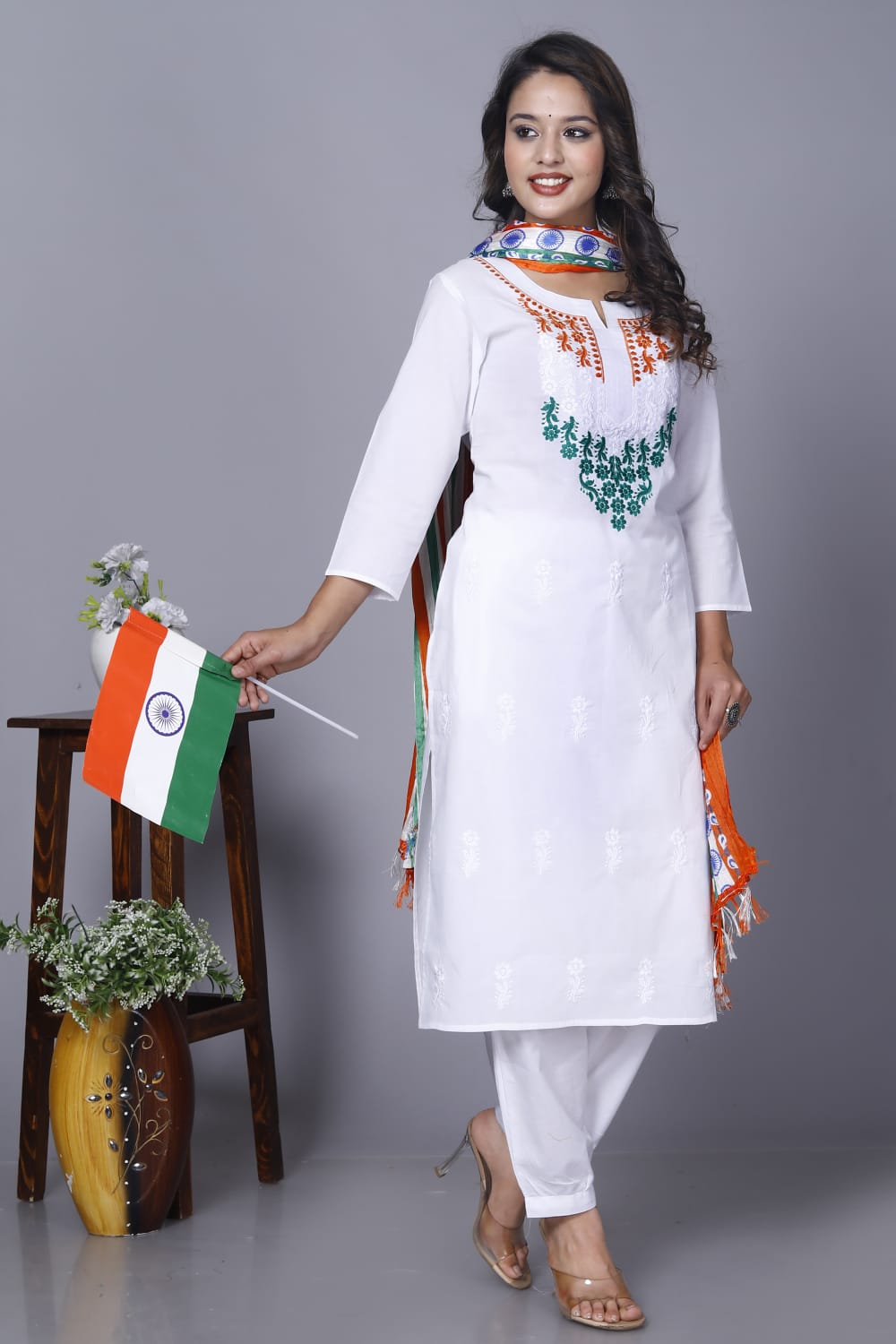Republic day White 3pcs set