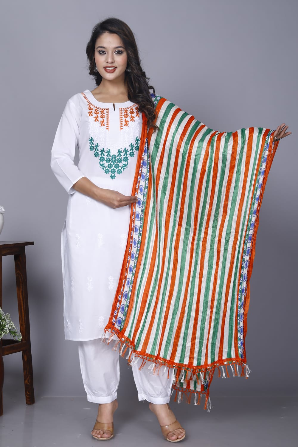 Republic day White 3pcs set