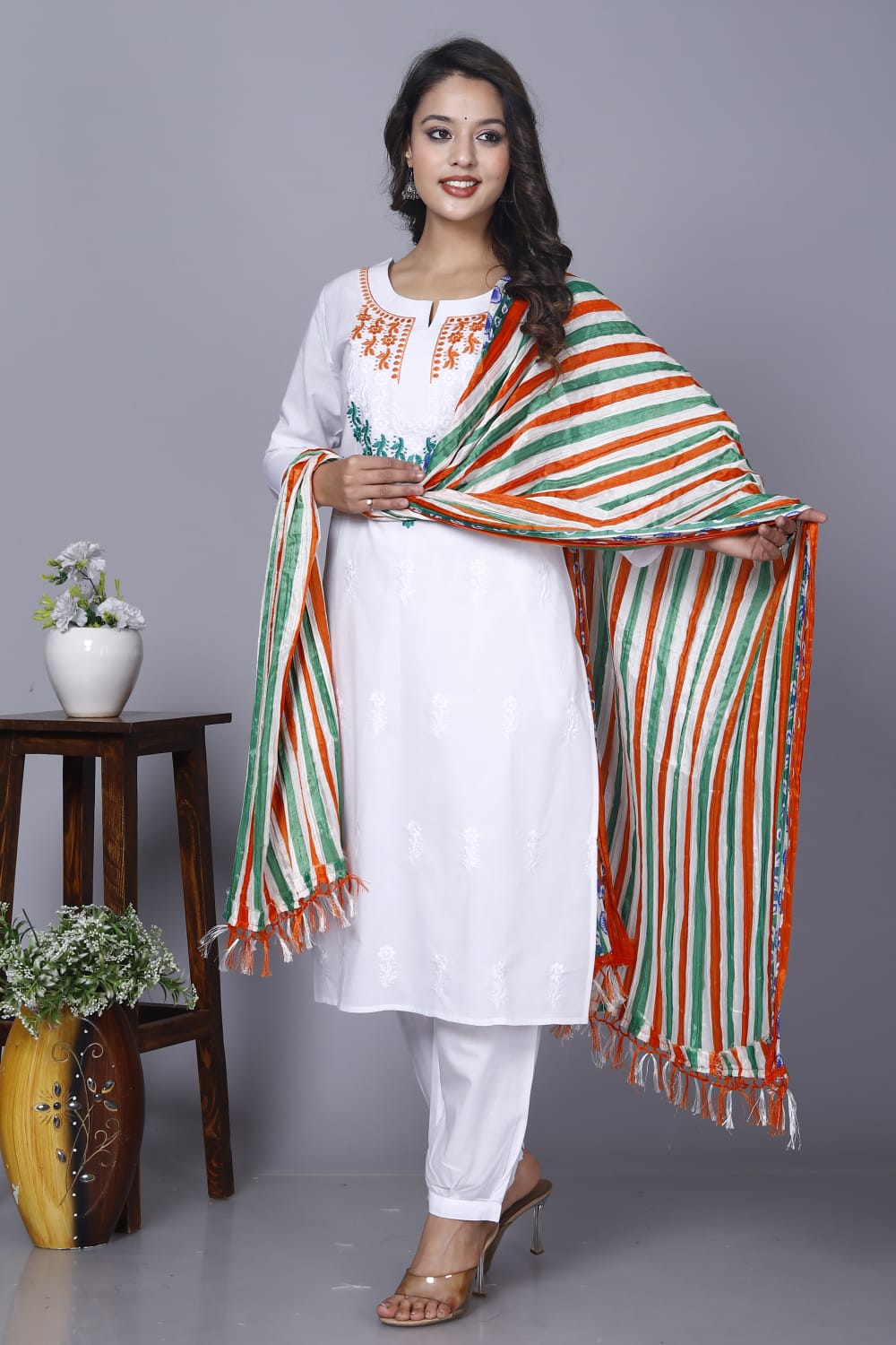 Republic day White 3pcs set