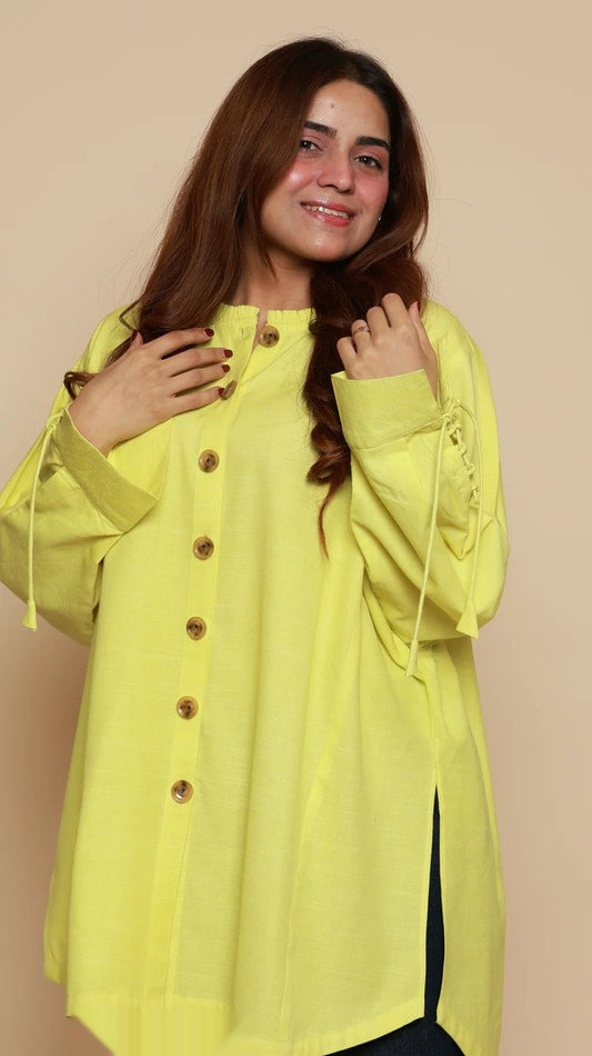 Yellow Drawcord Shirt
