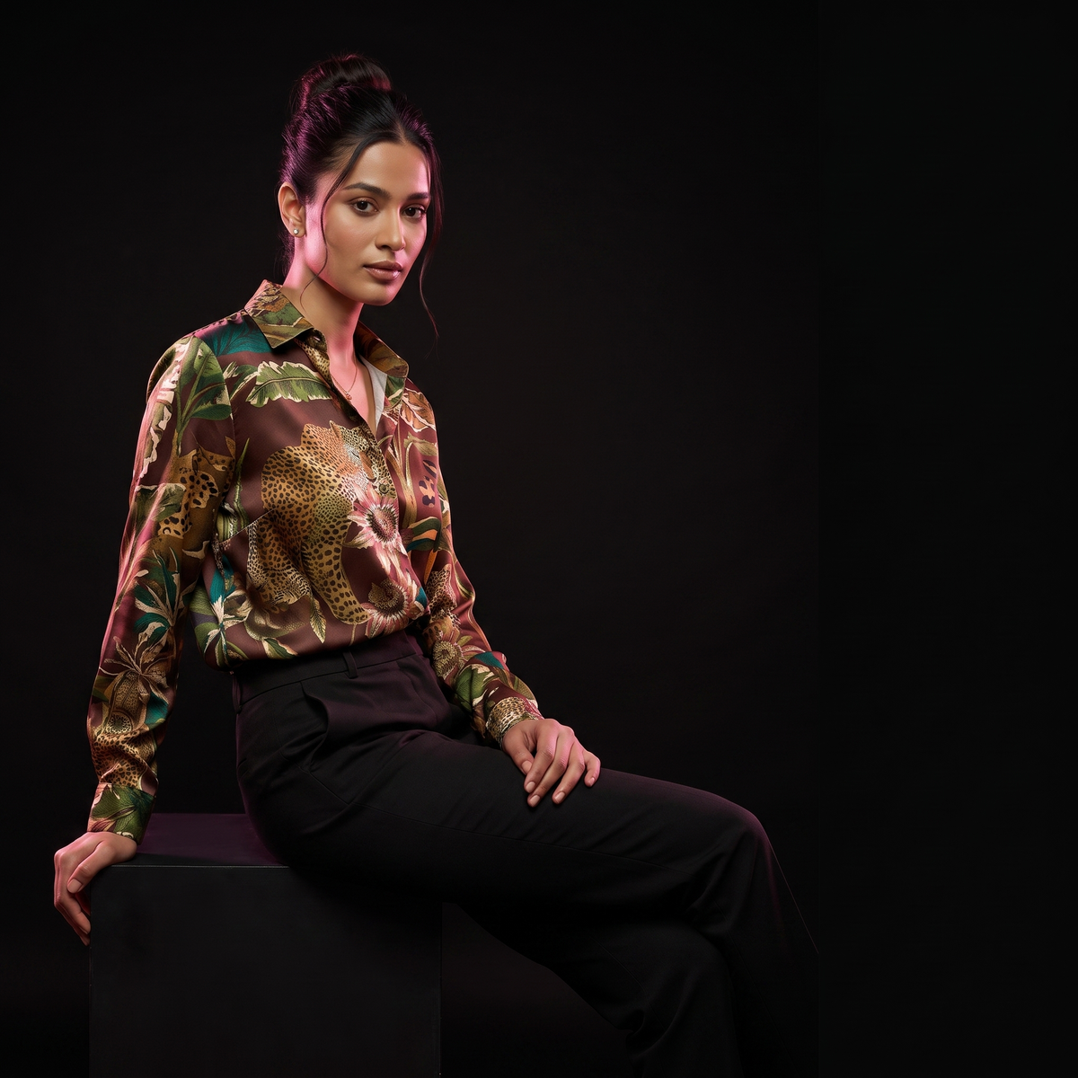 Amber Jungle - AI model sitting