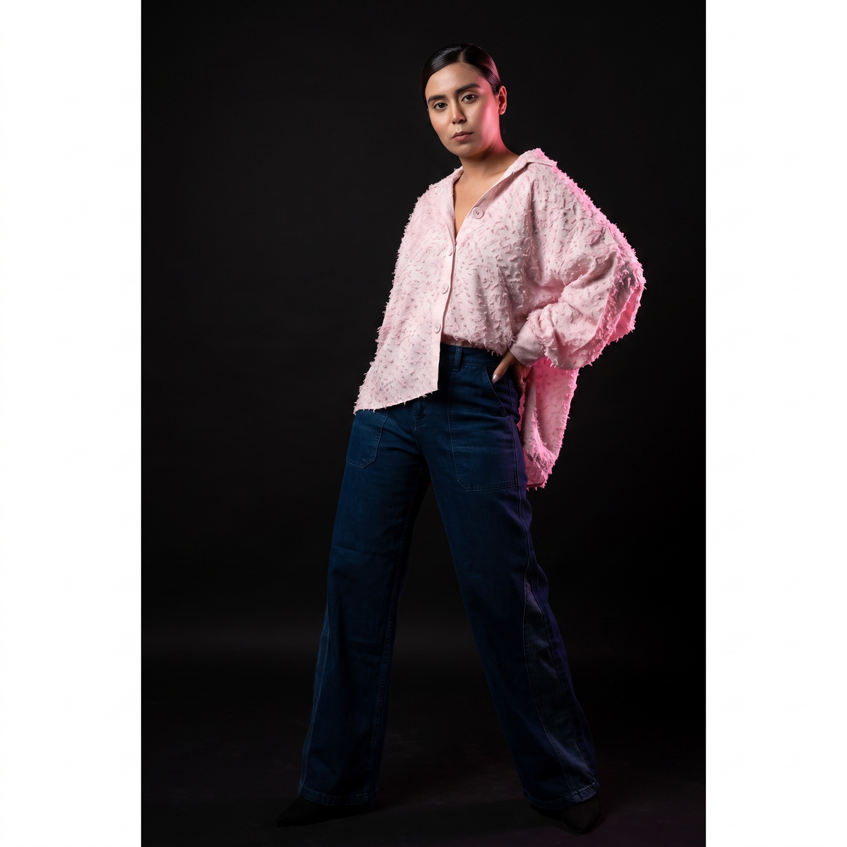 Pink Texture - AI model standing