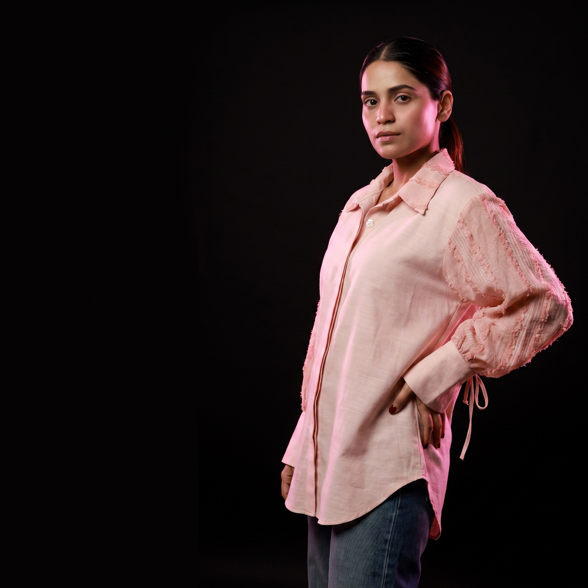 Blush Sleeve - AI model standing
