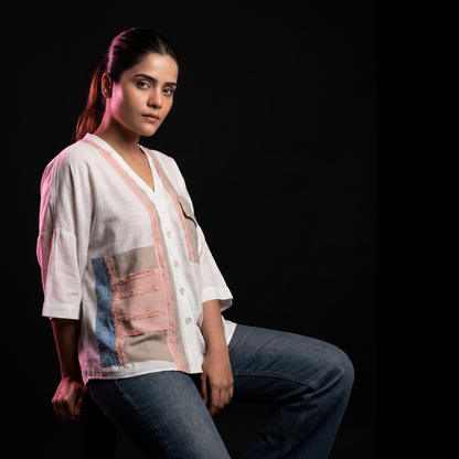 White Panel - AI model sitting