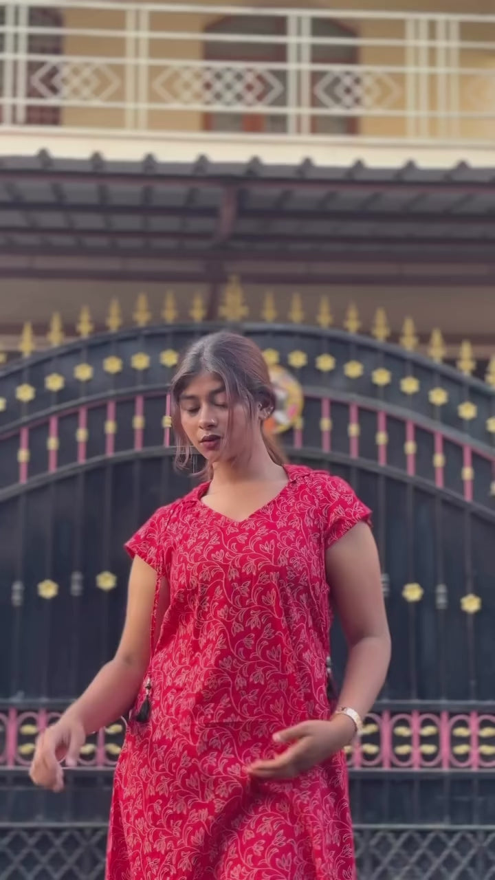 Crimson Muse Hooded Dress